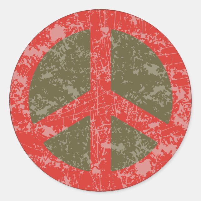 Frieden und Widerstand Runder Aufkleber (Vorderseite)