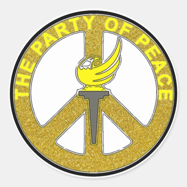 Frieden und Zusammenarbeit Runder Aufkleber (Vorderseite)