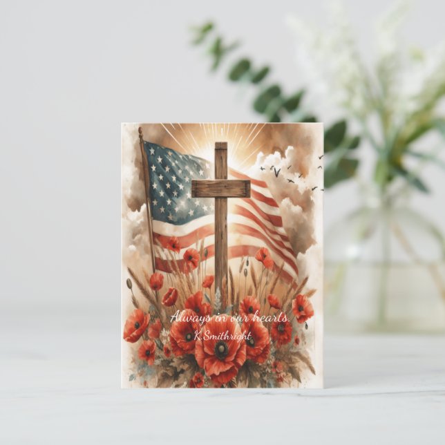 Frieden unter den Poppies Feiertagspostkarte (Stehend Vorderseite)