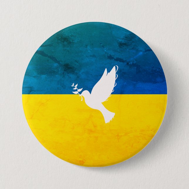 Frieden unter ukrainischer Flagge Button (Vorderseite)