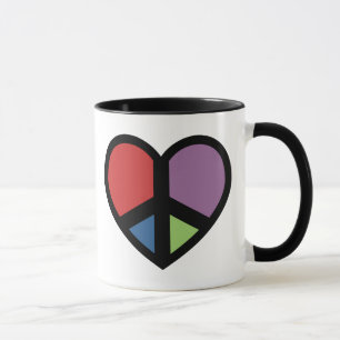 Frieden unterzeichnen herein eine Herz-Tasse Tasse