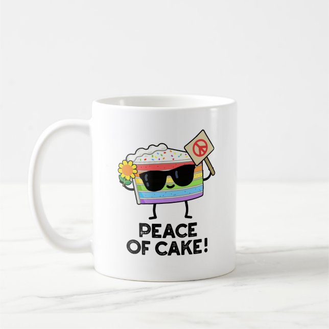 Frieden von Kuchen Funny Food Puff Kaffeetasse (Links)