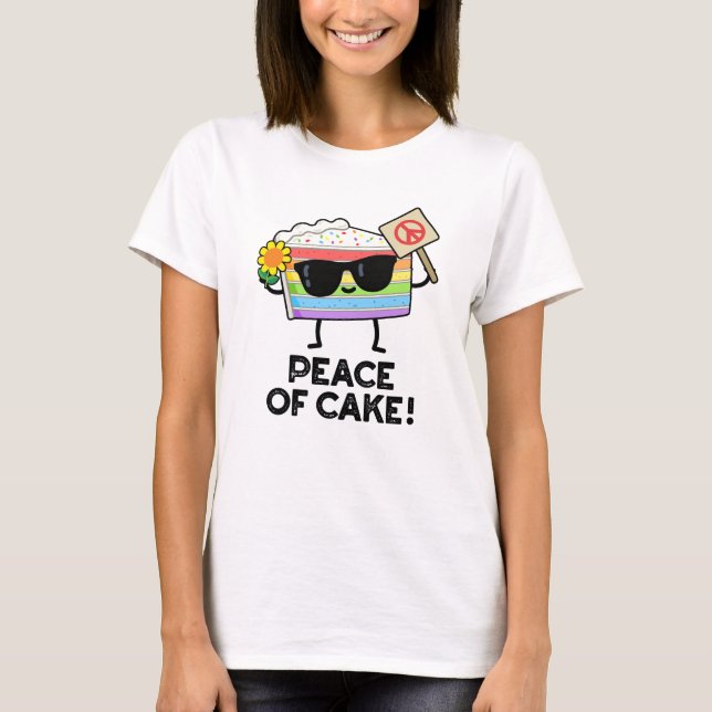 Frieden von Kuchen Funny Food Puff T-Shirt (Vorderseite)