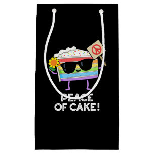 Frieden von Kuchen Funny Food Pun Dark BG Kleine Geschenktüte