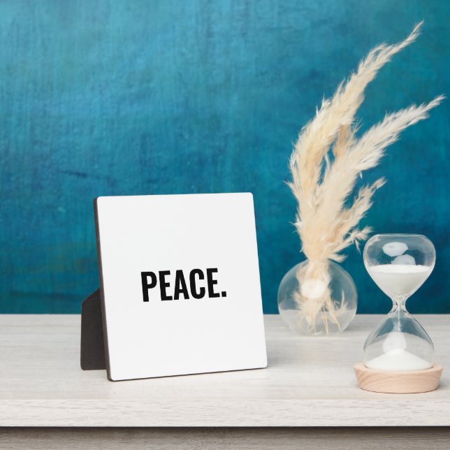 Frieden weißer und schwarzer Text minimalistisch A Fotoplatte (InSitu)