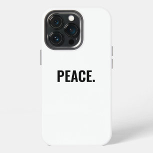 Frieden weißer und schwarzer Text minimalistischer iPhone 13 Pro Hülle