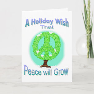 Frieden wird Feiertag wish card wachsen Feiertagskarte