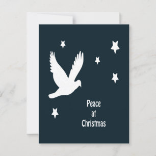 Frieden zu Weihnachten mit Taube im Flug Weißes Lo Postkarte