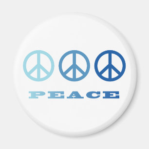 Friedens 3 Symbole (Blau) Magnet