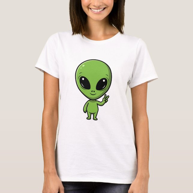 Friedens-Alien T-Shirt (Vorderseite)