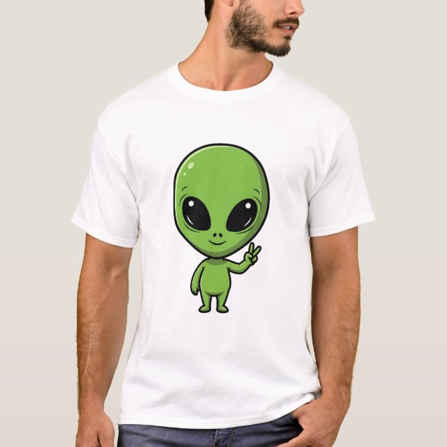 Friedens-Alien T-Shirt (Vorderseite)