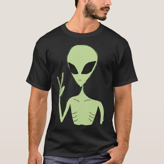 Friedens-Alien T-Shirt (Vorderseite)