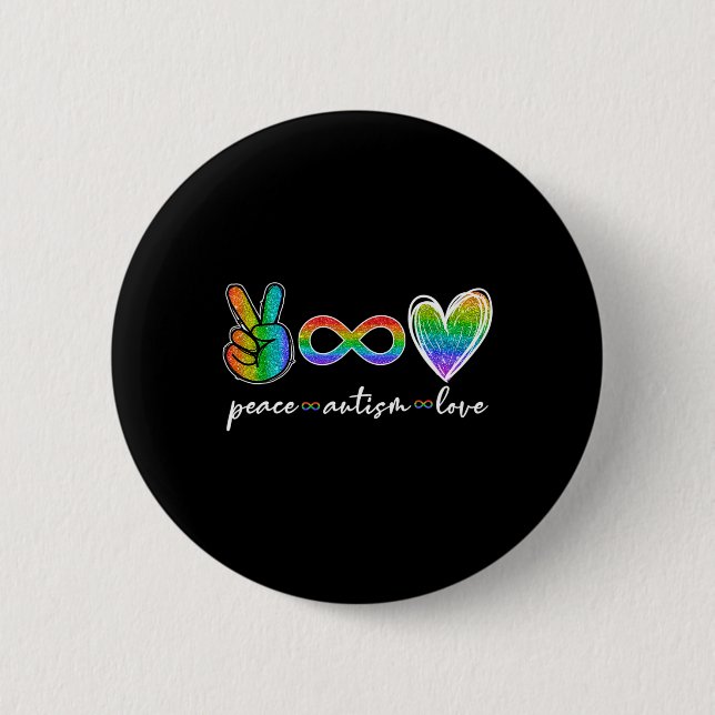 Friedens-Autismus Liebe Unendlichkeit Symbol Autis Button (Vorderseite)