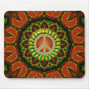 Friedens-Batik-Blumen-Geometrie-Mauspad Mousepad