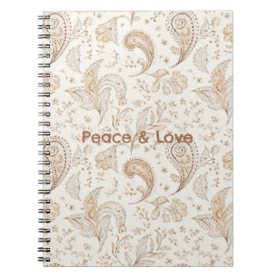 Friedens Bohemian Hippie Sechziger Jahre Paisley Notizblock