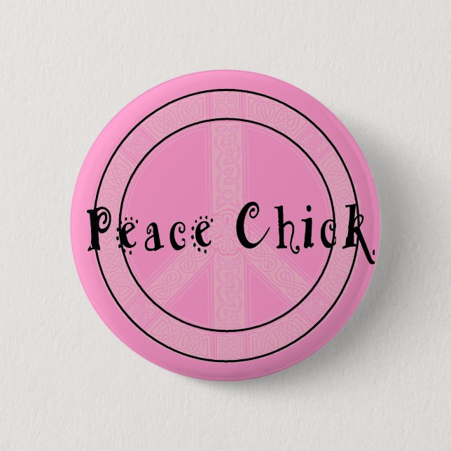 Friedens-Chick-Knopf Button (Vorderseite)