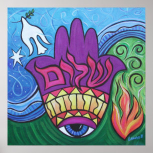Friedens-Hamsa-Druck Poster