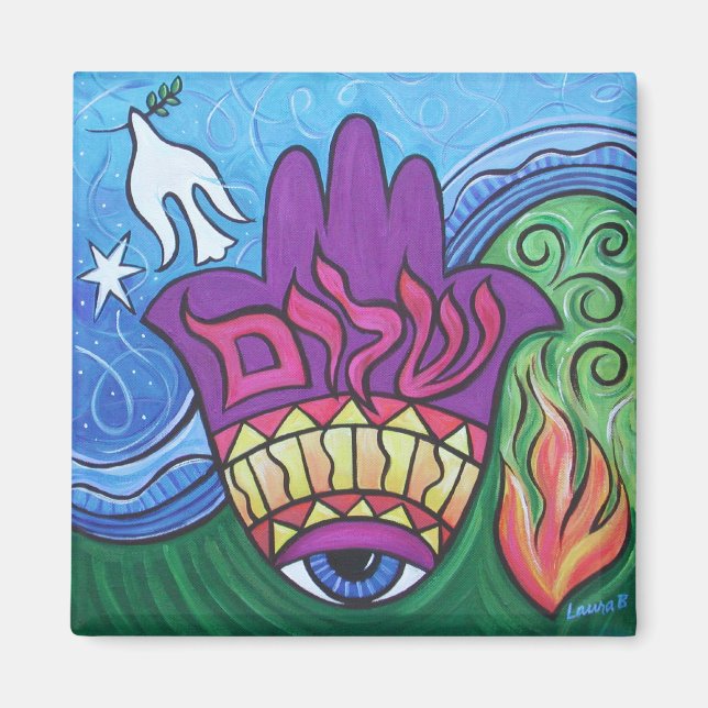 Friedens-Hamsa-Magnet Magnet (Vorne)