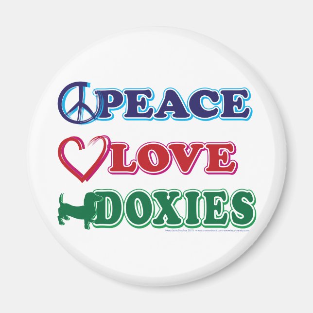 Friedens-Liebe-Dackeln - Dachsund Magnet (Vorne)