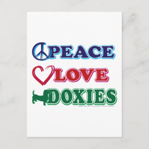 Friedens-Liebe-Dackeln - Dachsund Postkarte