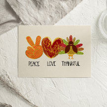 Friedens Liebe Dankbar Glitzer Thanksgiving-Karte