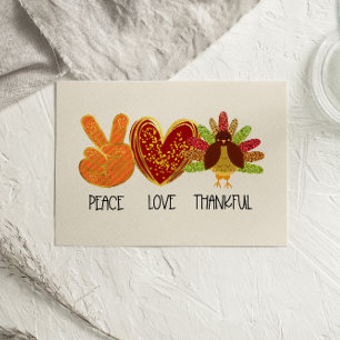Friedens Liebe Dankbar Glitzer Thanksgiving-Karte