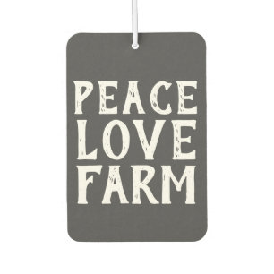FRIEDENS-LIEBE FARM-Typografie Außenkissen Autolufterfrischer