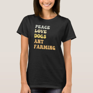 Friedens-Liebe Hunde und Landwirtschaft Retro T-Shirt