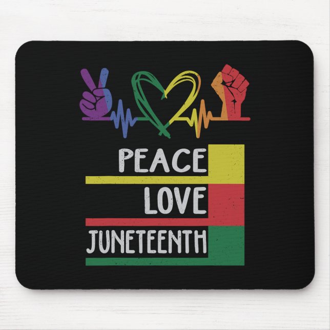 Friedens-Liebe Juneteentaler Stolz Mousepad (Vorne)