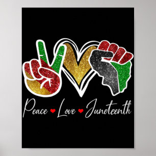 Friedens-Liebe Juneteenth Black Pride Freedom 4. Poster