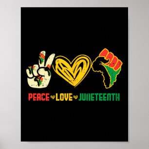 Friedens-Liebe Juneteenth Flag 19. Juni Afrikanisc Poster