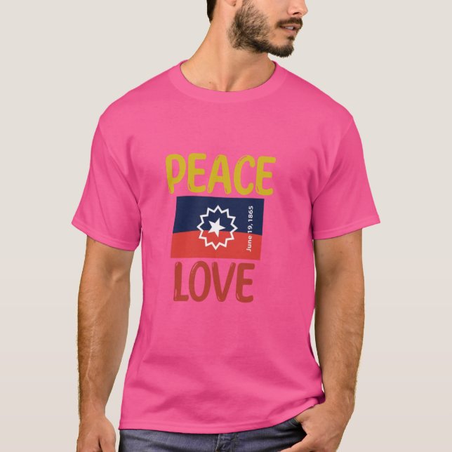 Friedens-Liebe Juneteenth, Juneteenth Flag, Freedo T-Shirt (Vorderseite)