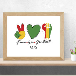Friedens-Liebe Juneteentina-Schwarzgeschichte Poster