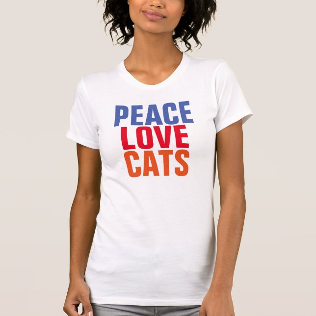 FRIEDENS-LIEBE-KATZEN-T - Shirt (Vorderseite)