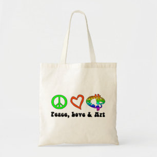 Friedens-, Liebe-u. Kunst-Zeichen-Tasche Tragetasche