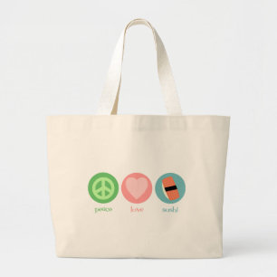 Friedens-, Liebe-u. Sushi-Tasche Jumbo Stoffbeutel