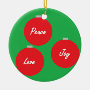"Friedens-, Liebe-und Freude-" Verzierung Keramik Ornament