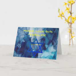 FRIEDENS-LIEBE UND MIRACLES-Urlaub-HANUKKAH-Karte Karte