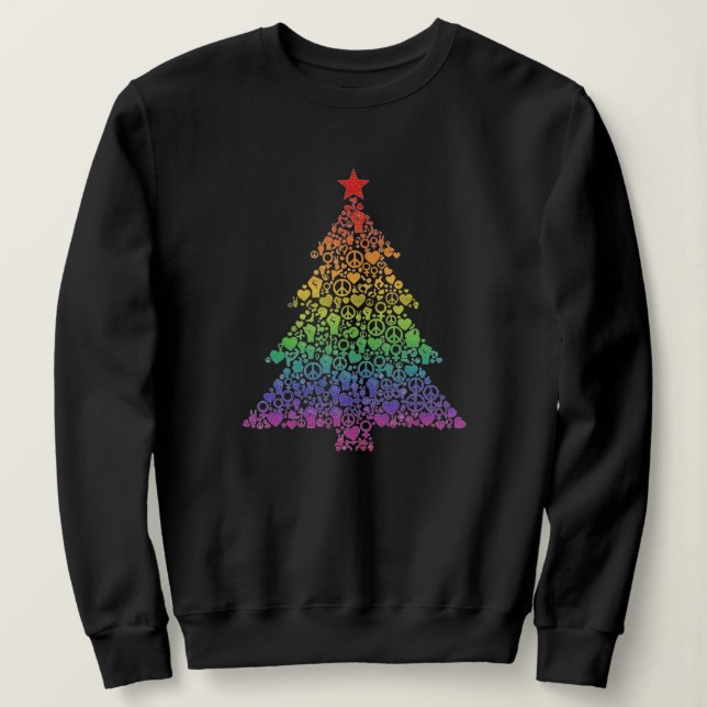 Friedens-, Liebes- und Einheit-Baum Sweatshirt (Design vorne)