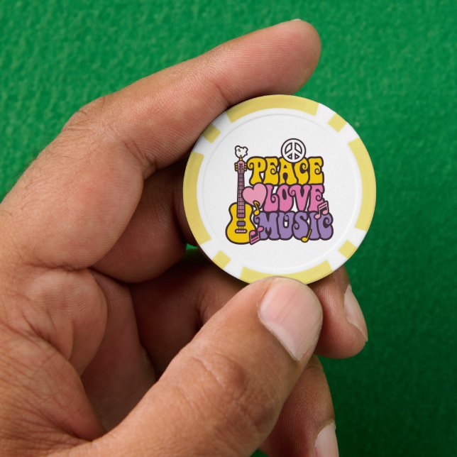 Friedens-, Liebes- und Musik-Pokerchips Pokerchips (Hand)