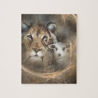 Friedens"Löwelamm" religiöse christion Geschenke Puzzle