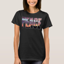 Friedens-Sonnenuntergangs-Buchstaben-T-Shirt
