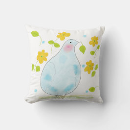 Friedens Taube mit gelben Blumen von OR Designs Kissen