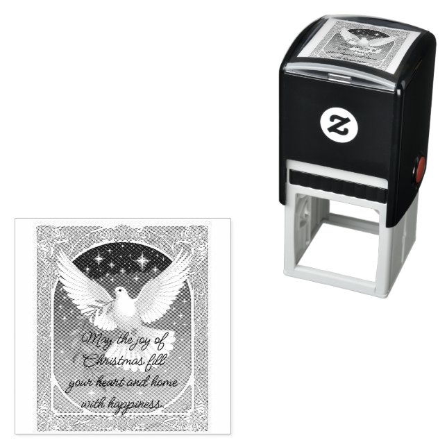 Friedens-Taube mit Olivenzweig-Dekoration Grußkart Permastempel (Beispiel)