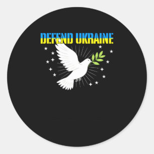 Friedens-Taube Verteidigt die Ukraine Runder Aufkleber