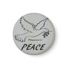 Friedens-Tauben-Button mit Schrift