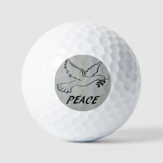 Friedens-Tauben-Schlüsselanhänger mit Schriftzug Golfball