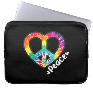 Friedens-Tie-Dye-Vintage-Herz-Hippie-Retro-Groovy Laptopschutzhülle