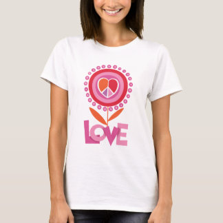 Friedens- und LIEBE-Blume T-Shirt