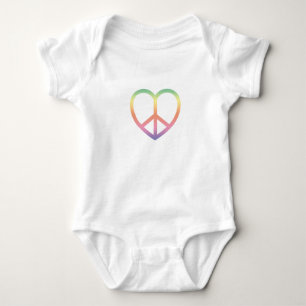Friedens-und Liebe-Herz-Bio Baumwolle Onsie Baby Strampler